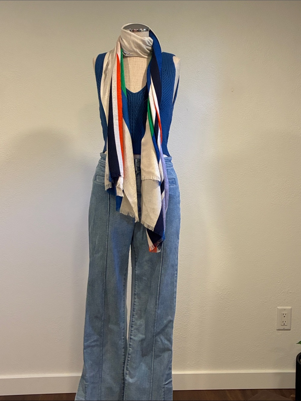 Tory Burch Light Blue Wide Leg High-Rise Jeans